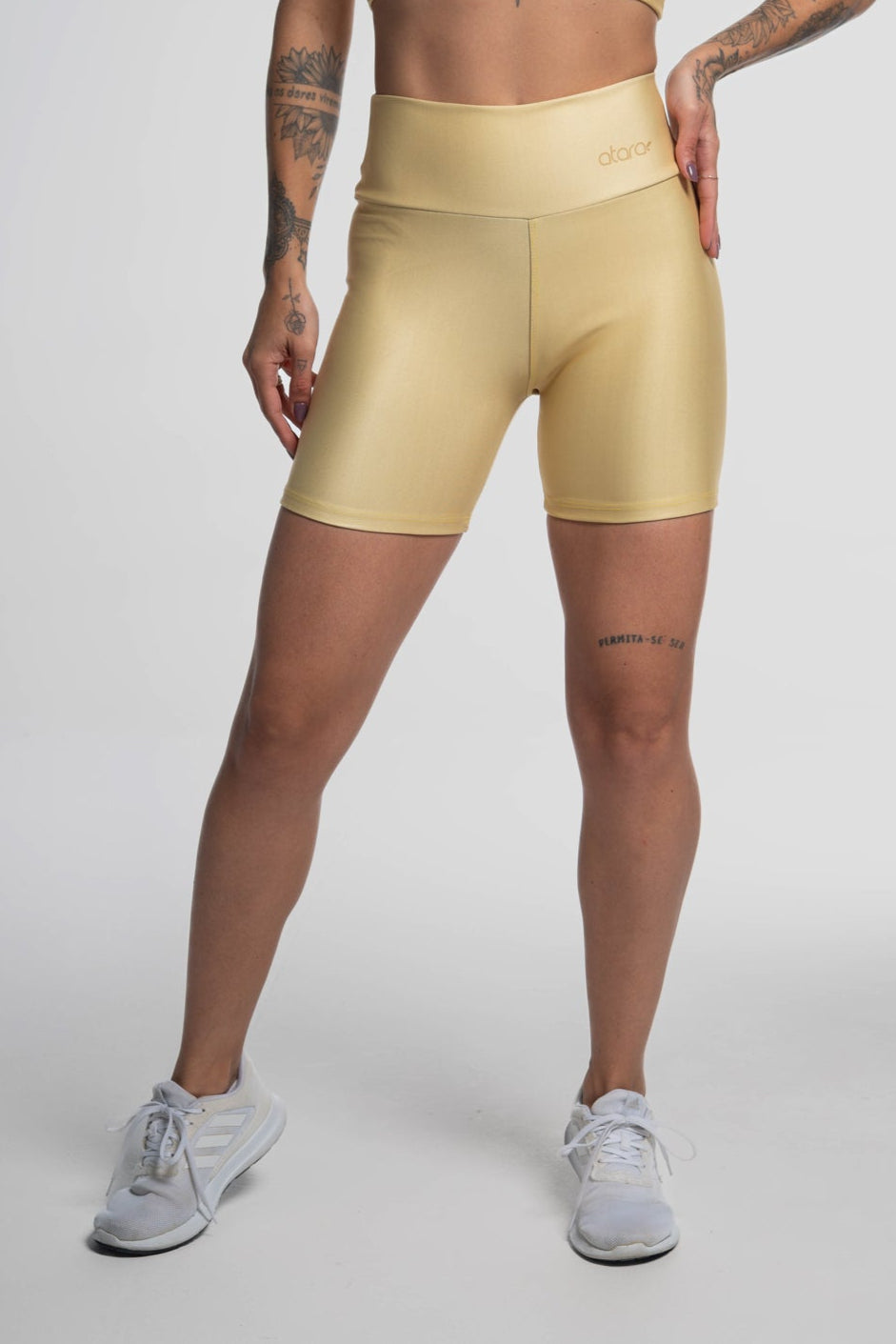 Bermuda Estampa Lisa Amarelo - atarafitness