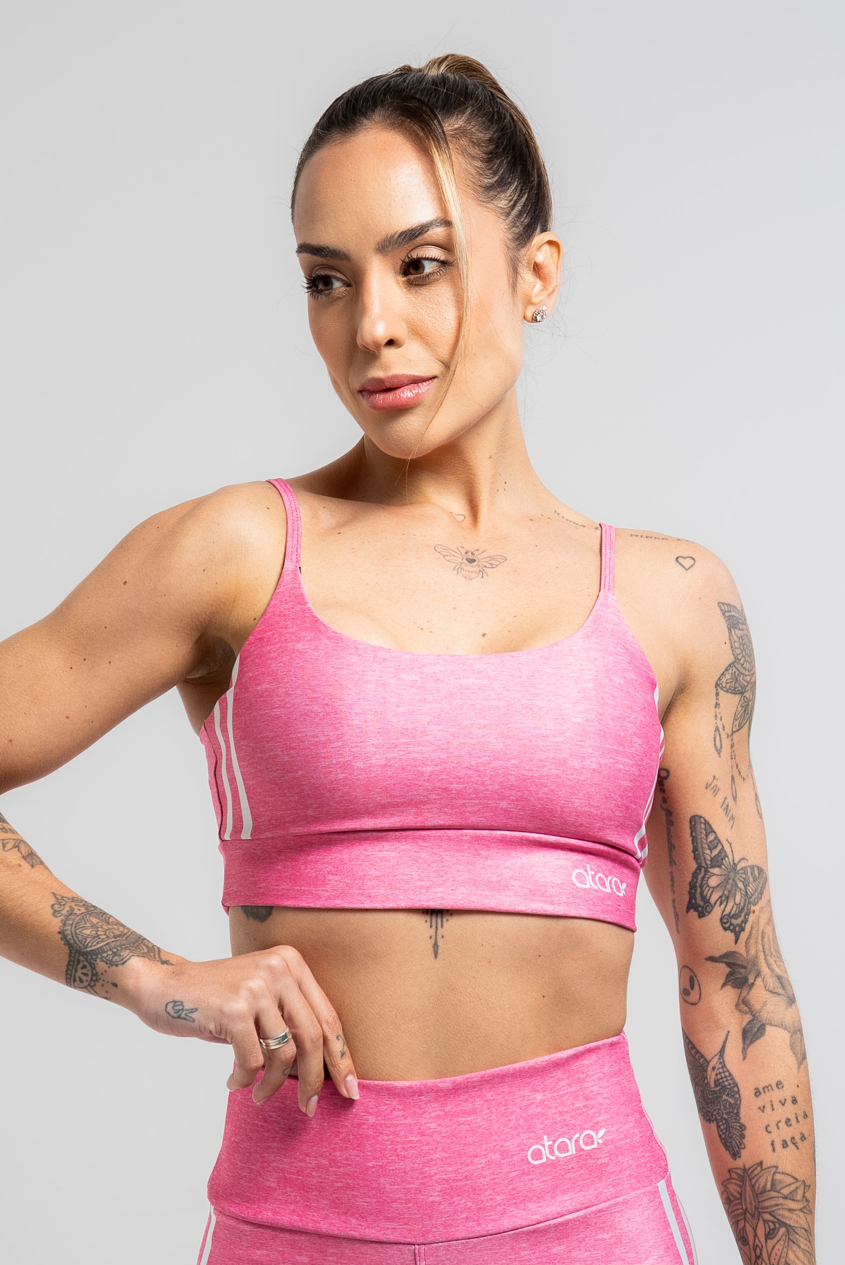 Top Alcinha Texture Pink - atarafitness