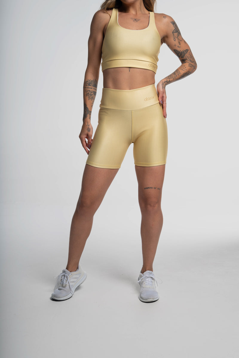 Bermuda Estampa Lisa Amarelo - atarafitness