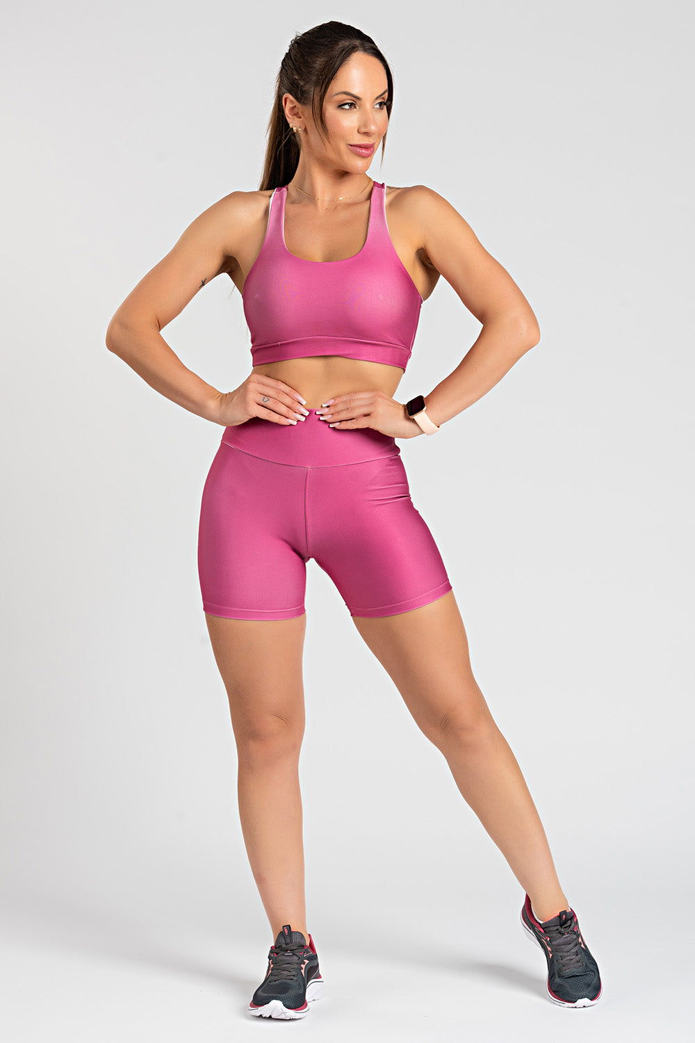 Bermuda Estampa Lisa Marsala - atarafitness