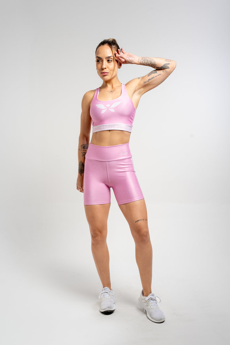 Bermuda Estampa Mescla Rosa - atarafitness