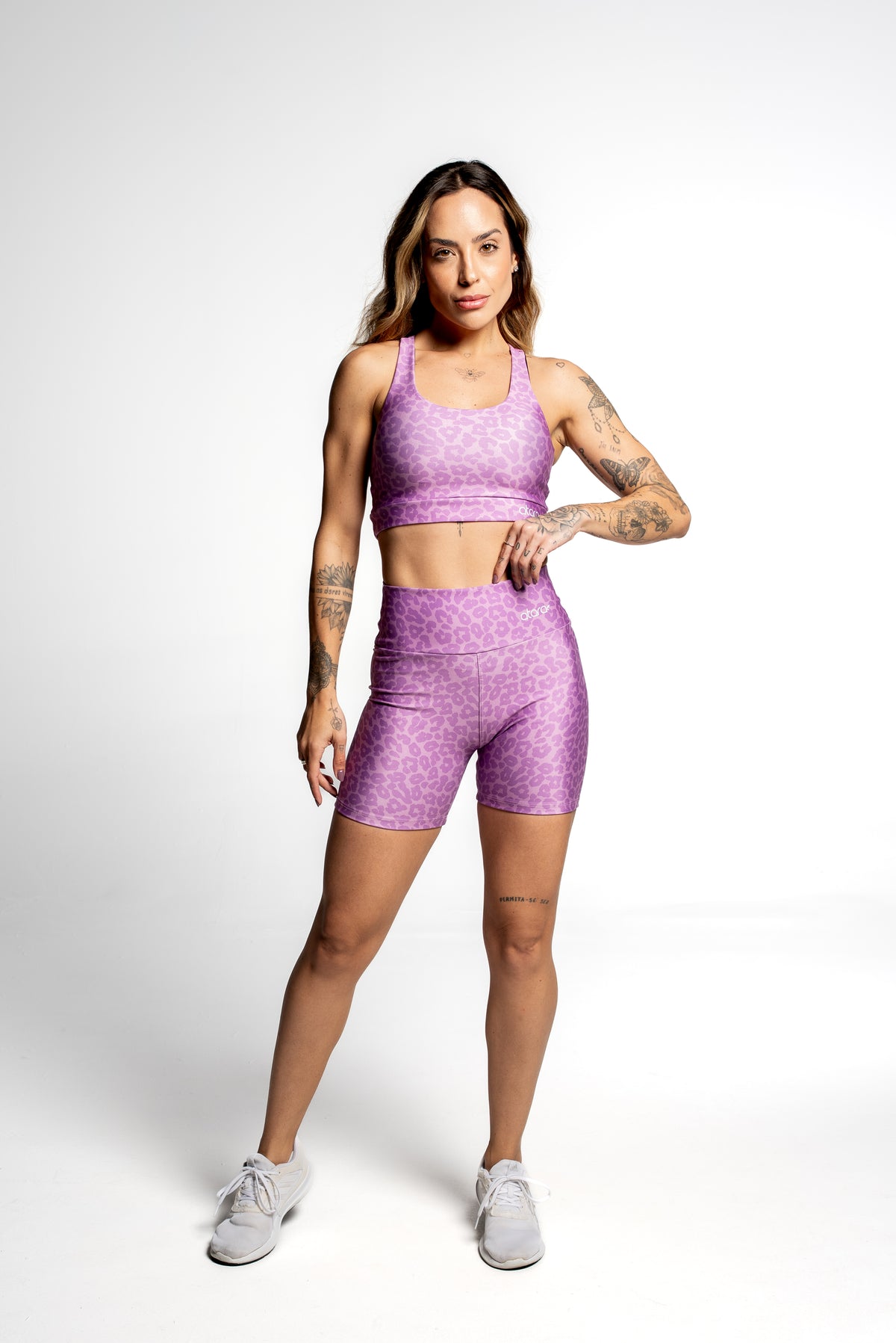 Bermuda Estampa Onça Roxa - atarafitness