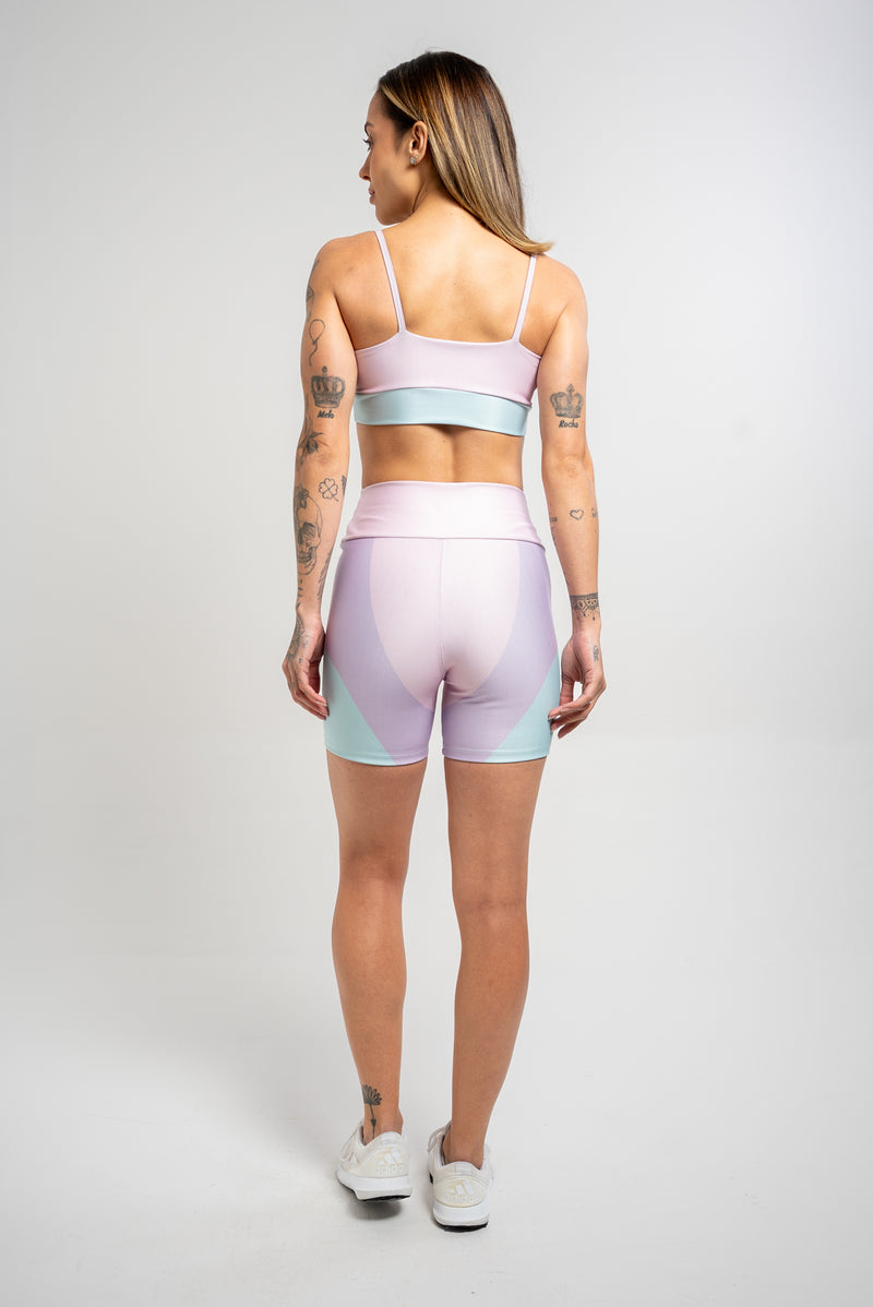 Bermuda Estampa Três Cores Rosa - atarafitness