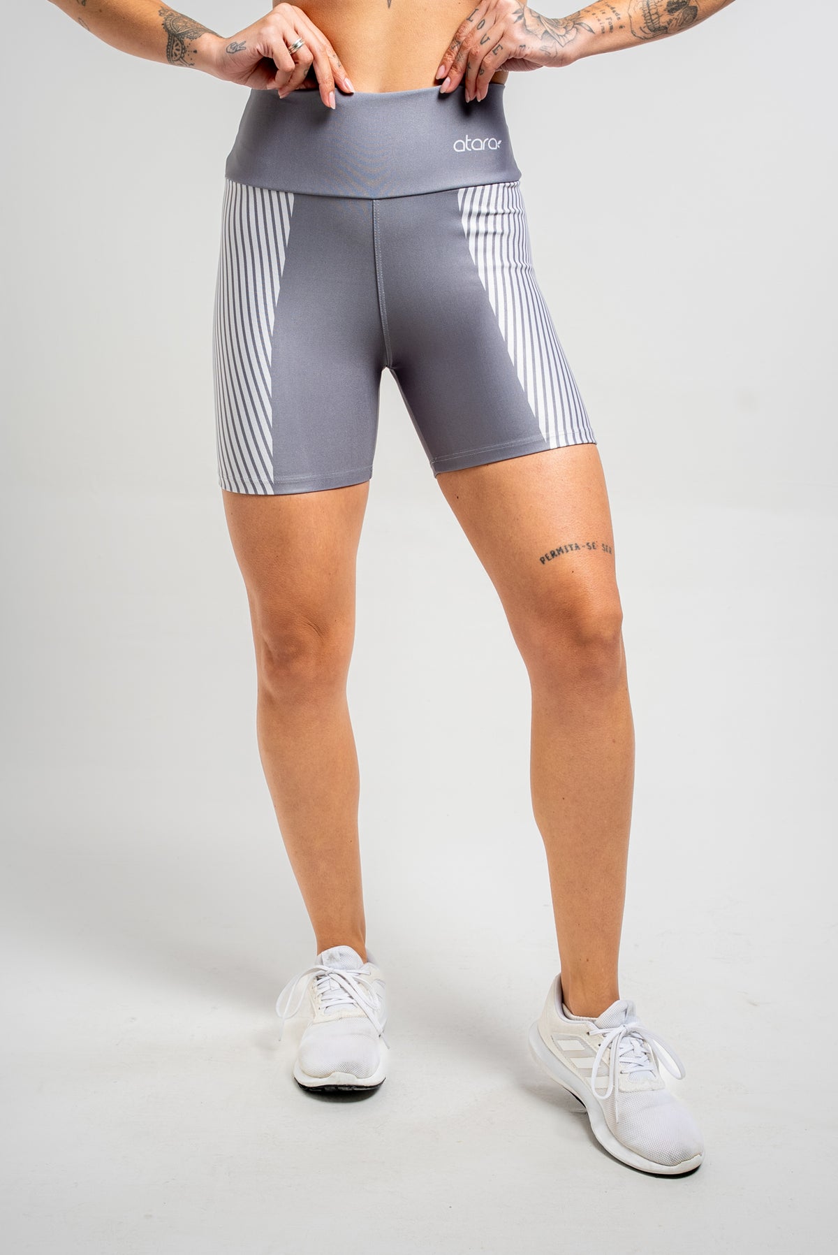 Bermuda Listra Cinza - atarafitness