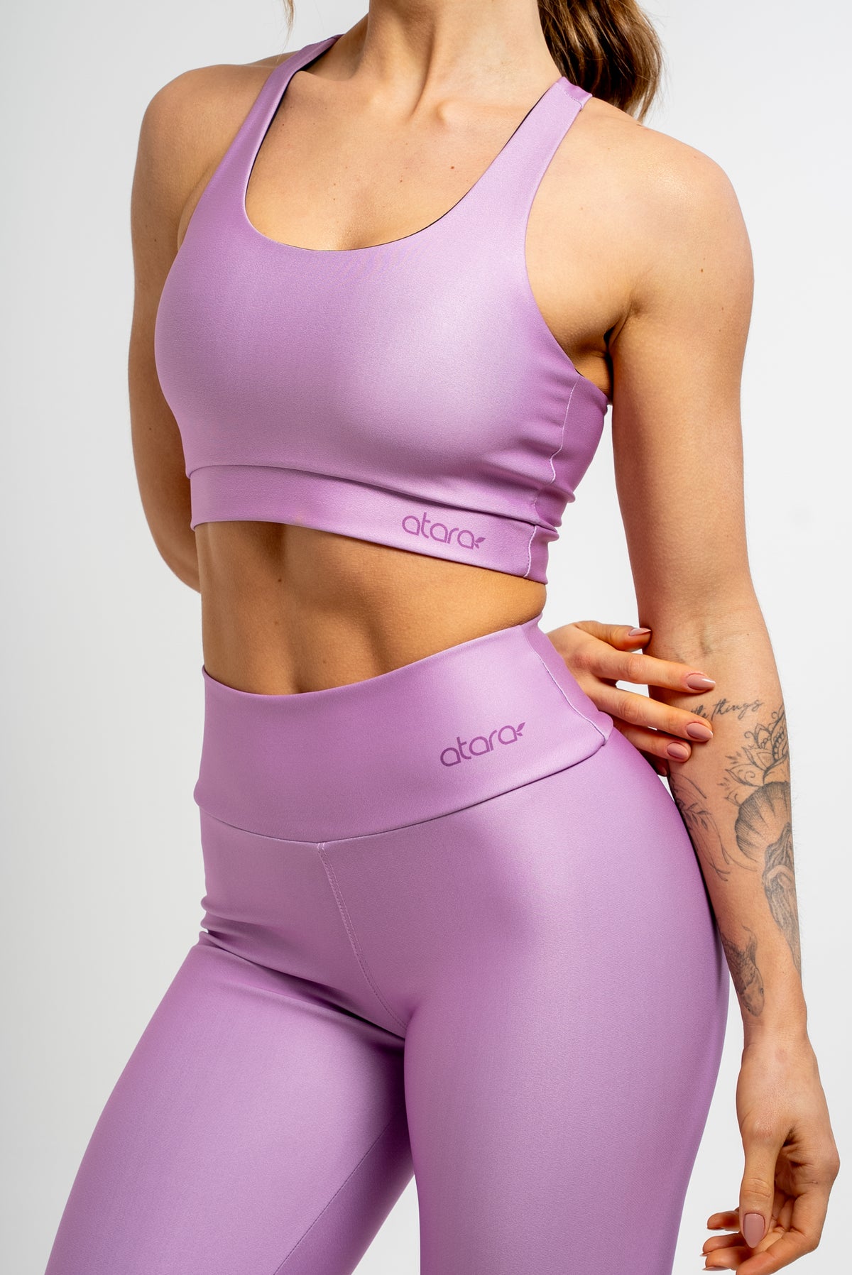 Legging Básica Lisa Lilás - atarafitness