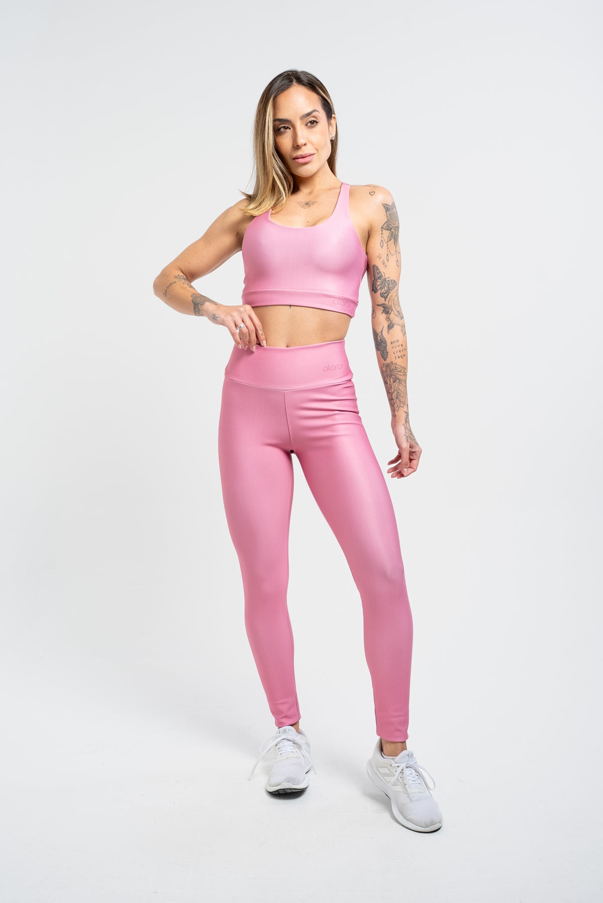 Legging Básica Lisa Rosa - atarafitness