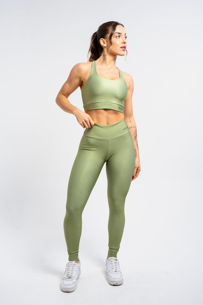 Legging Estampa Lisa Verde Musgo - atarafitness