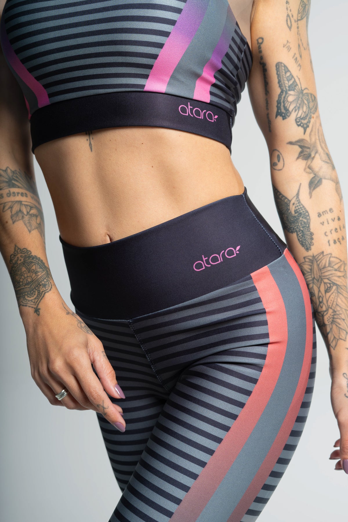 Legging Estampa Localizada Listra Degradê - atarafitness