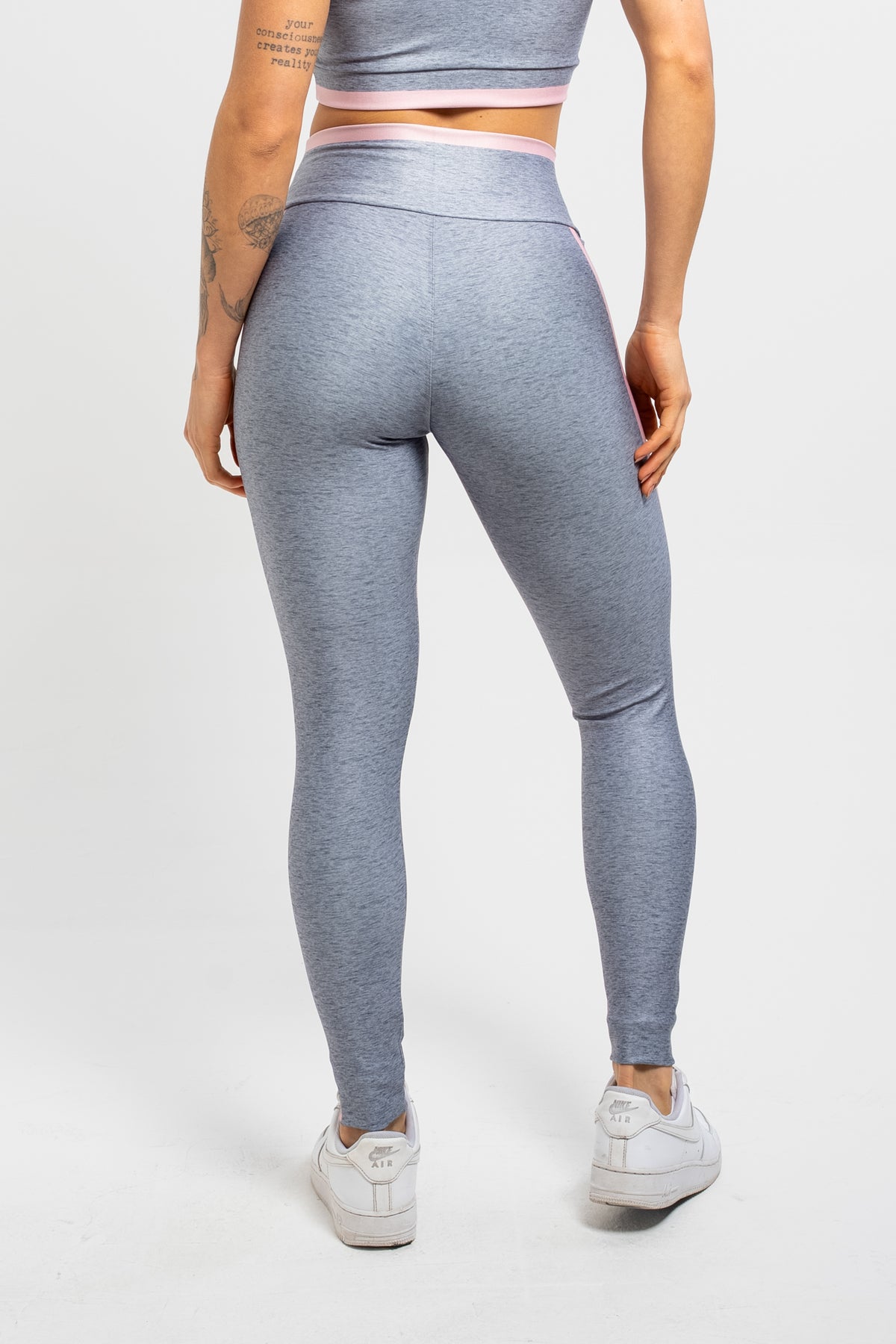 Legging Estampa Localizada Melange Gray - atarafitness