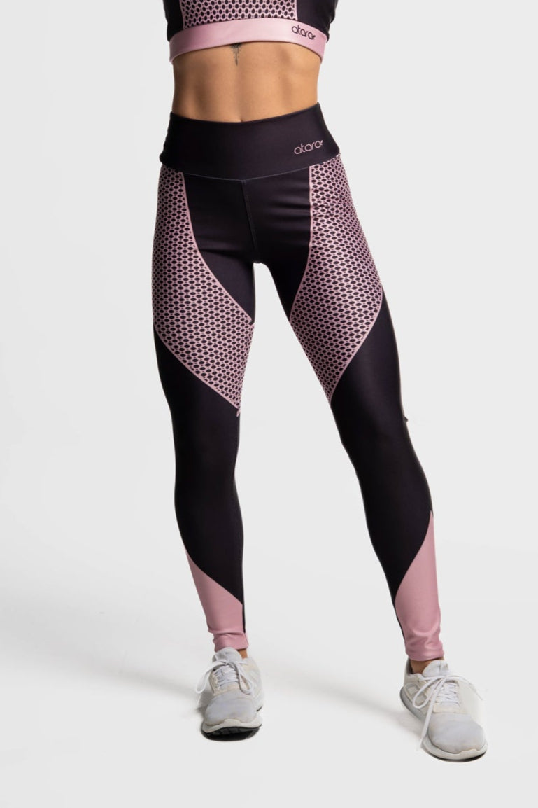 Legging Estampa Localizada Renda Rosa - atarafitness