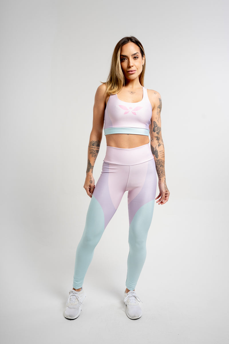 Legging Estampa Localizada Três Cores Rosa - atarafitness