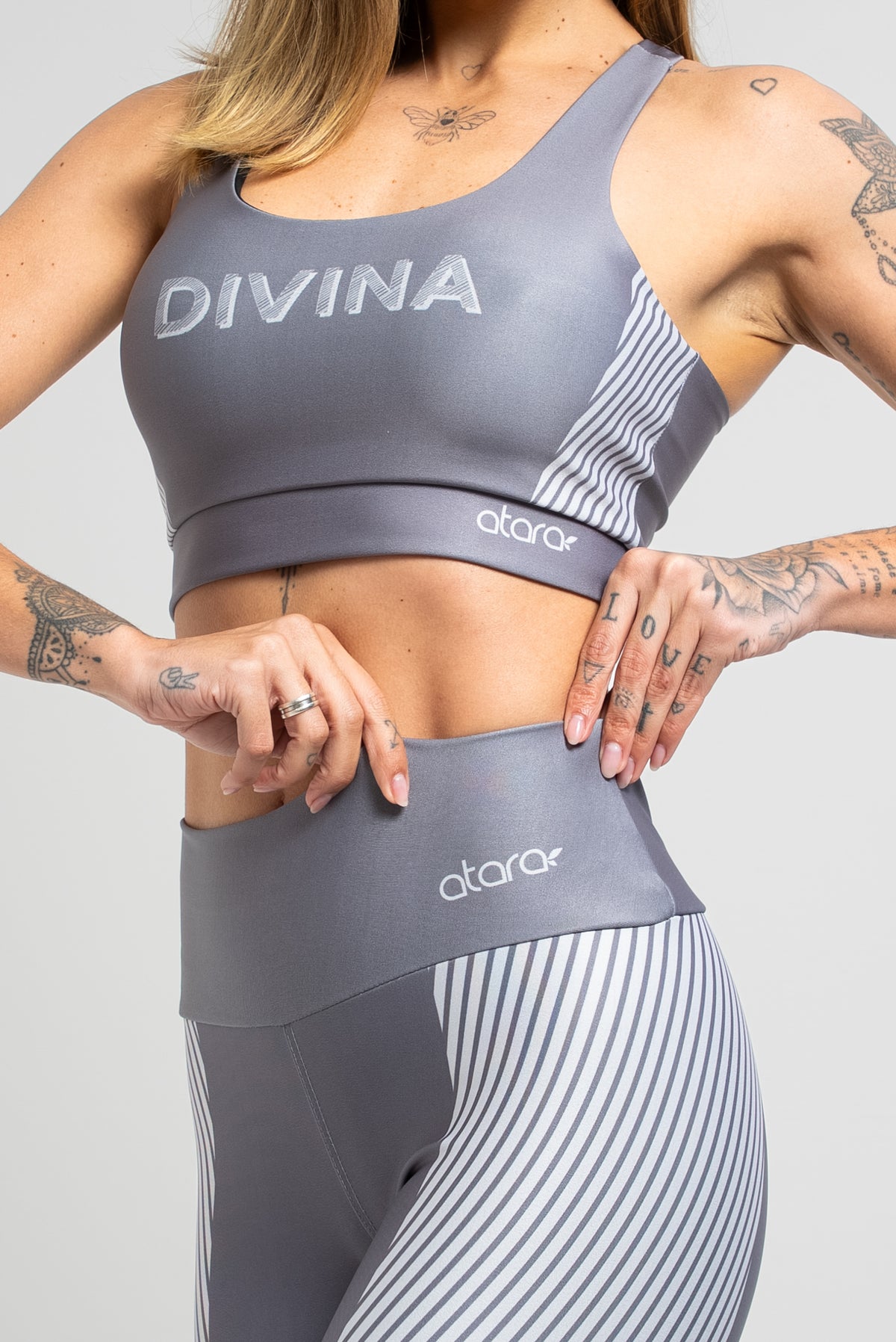 Legging Listra Cinza - atarafitness