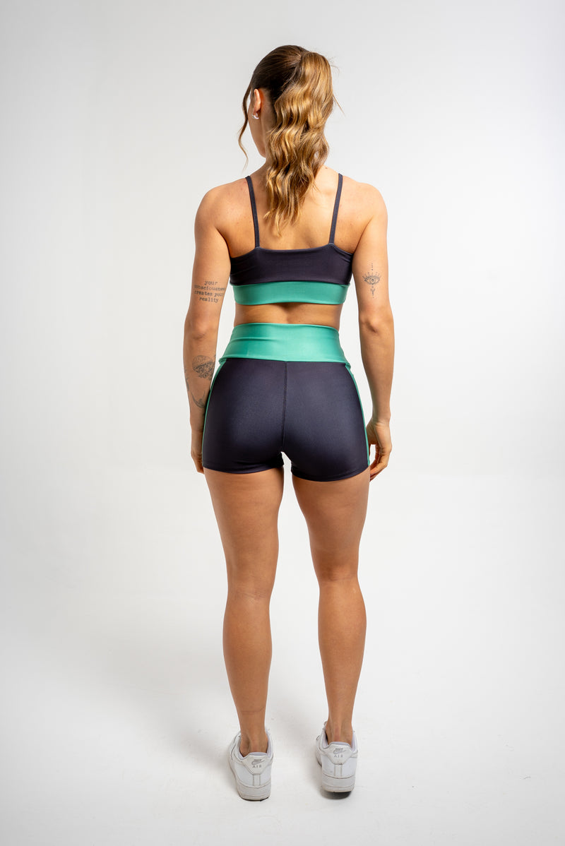Shorts Color Block Green - atarafitness