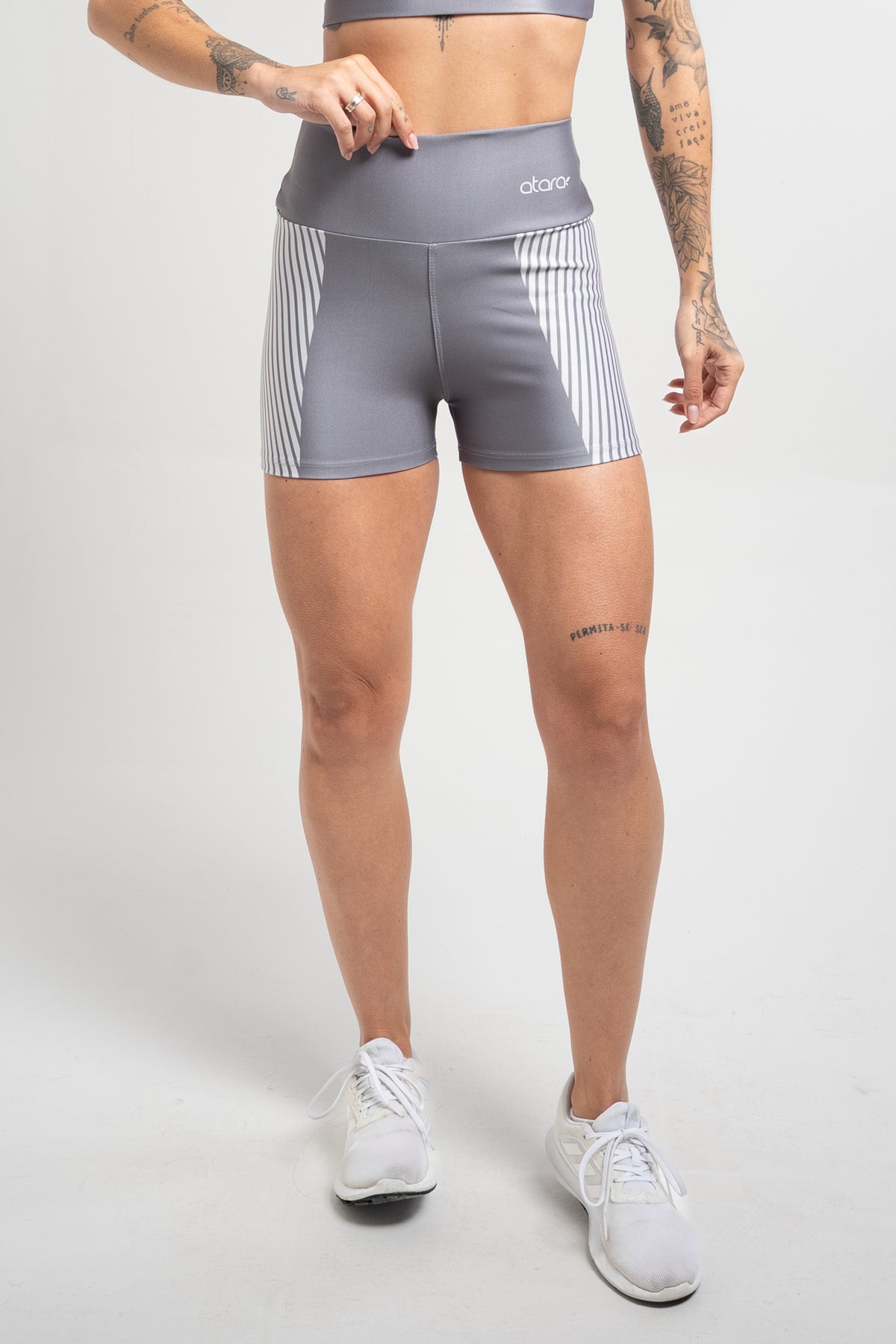 Shorts Listra Cinza - atarafitness