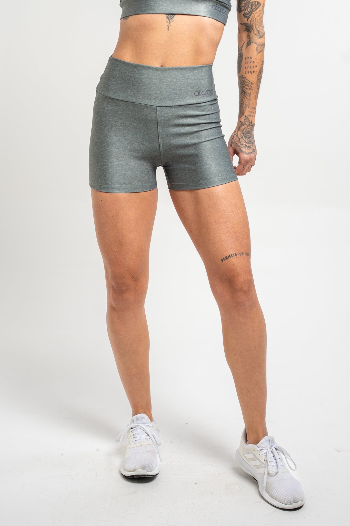 Shorts Mescla Verde Escuro - atarafitness