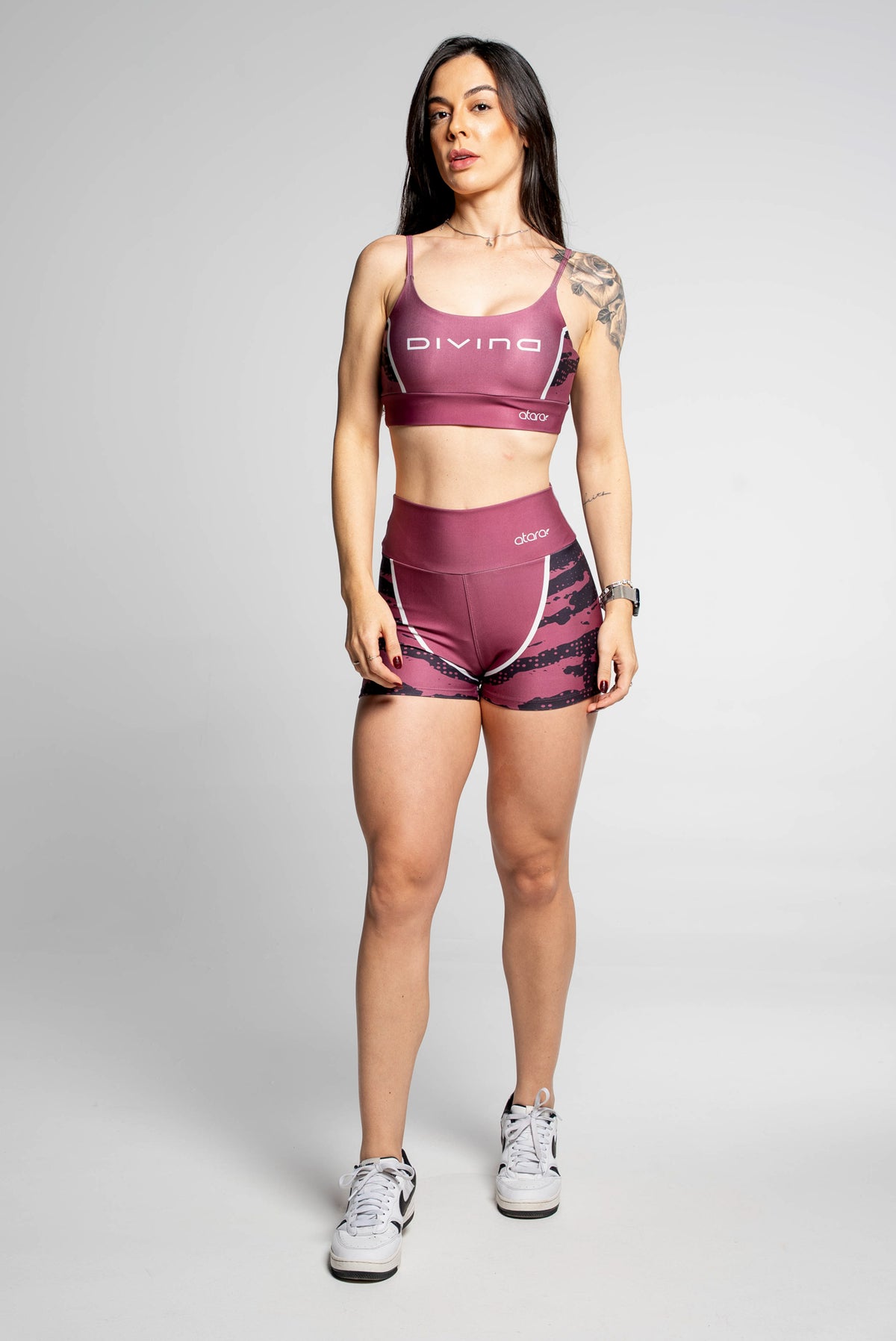 Shorts Rajado Marrom - atarafitness