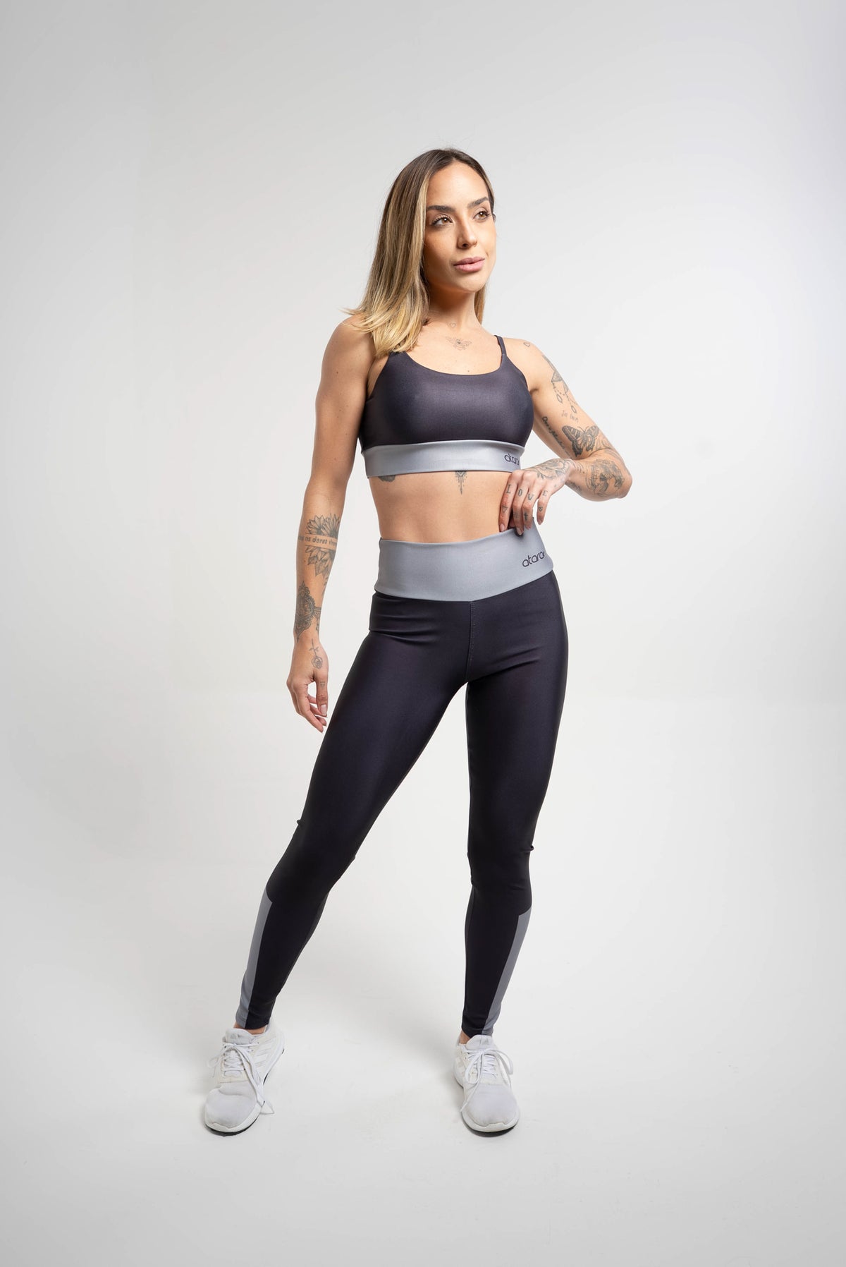 Top Alcinha Color Block Gray - atarafitness