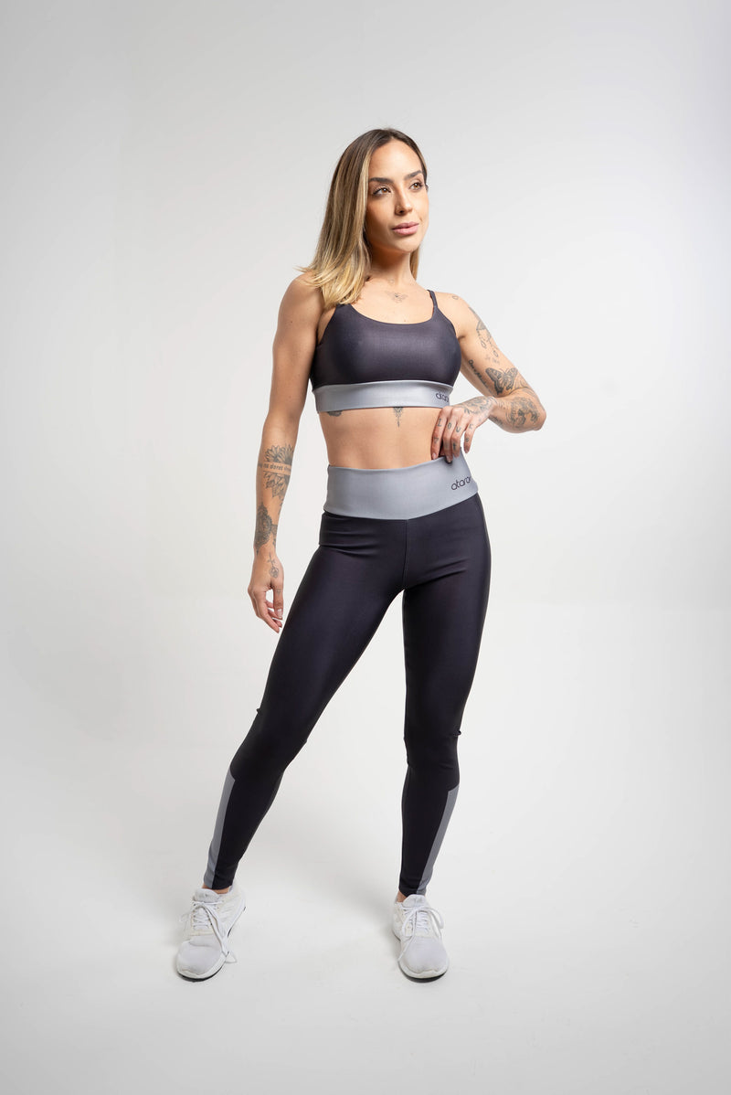 Top Alcinha Color Block Gray - atarafitness