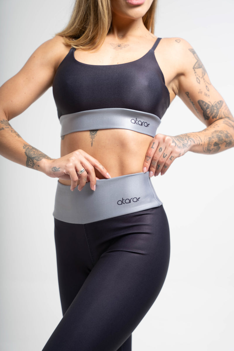 Top Alcinha Color Block Gray - atarafitness