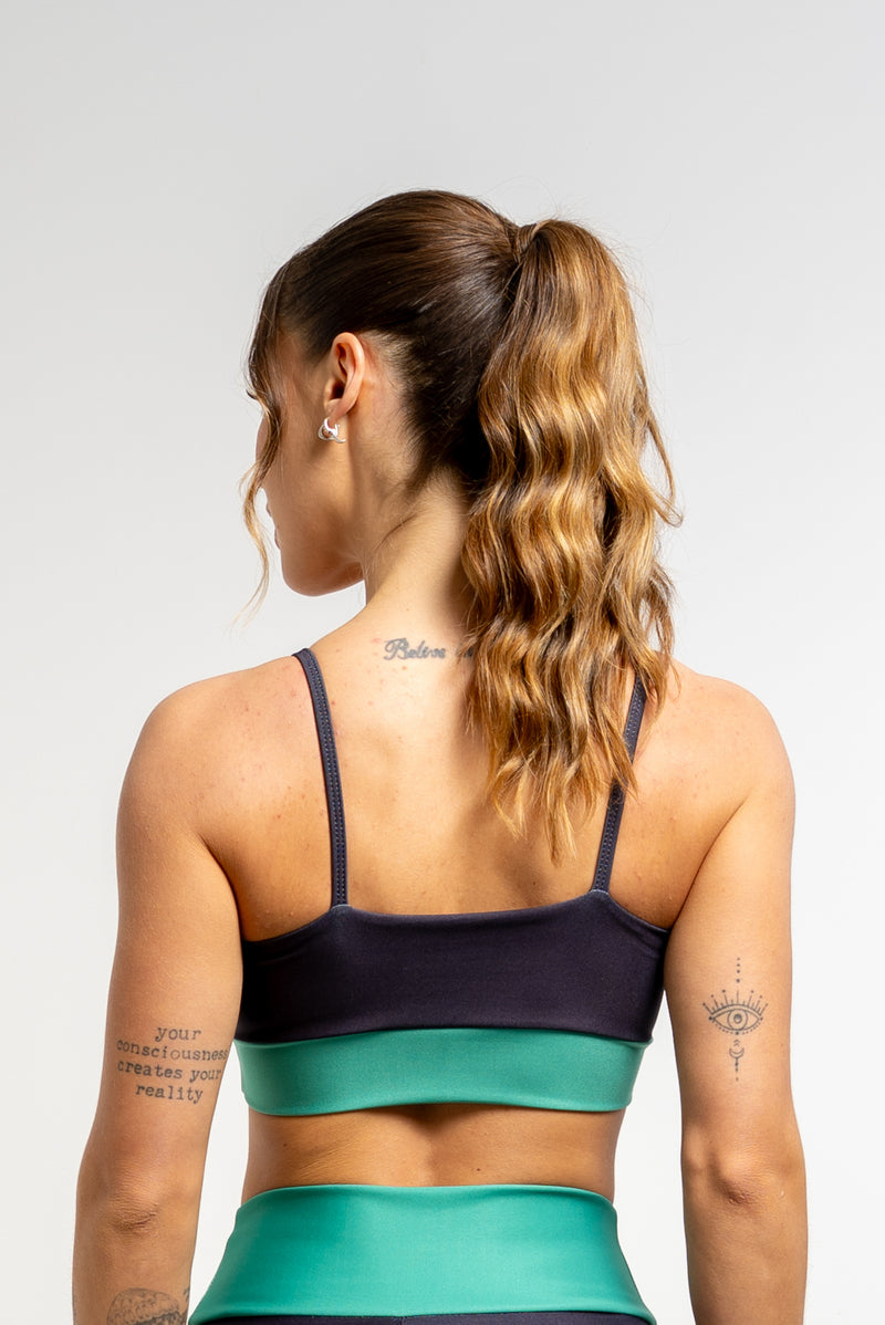 Top Alcinha Color Block Green - atarafitness