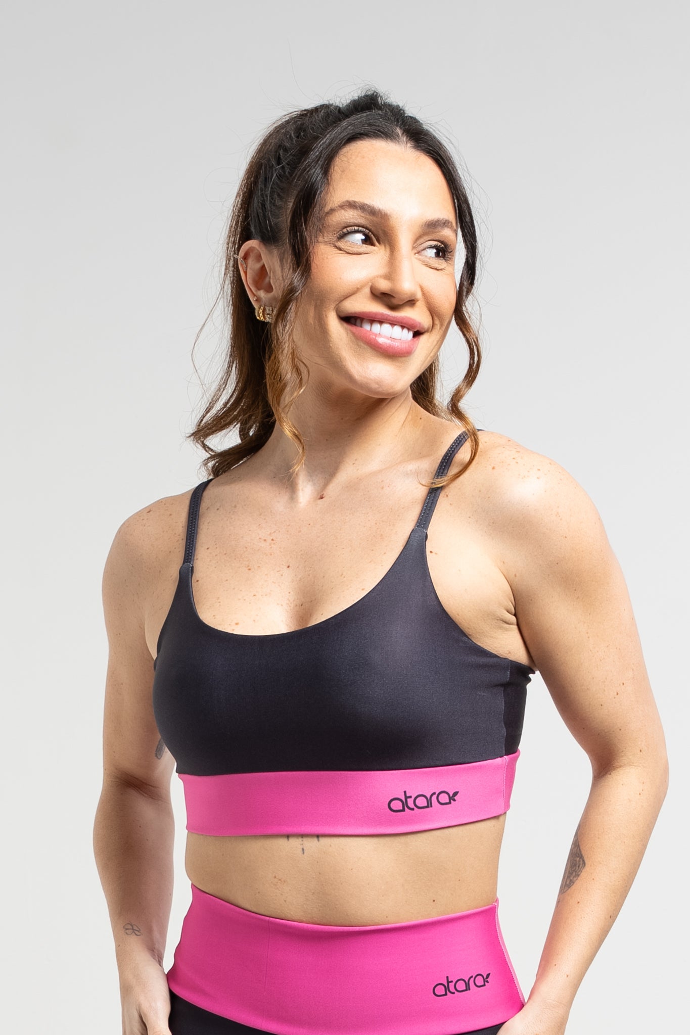 Top Alcinha Color Block Pink - atarafitness