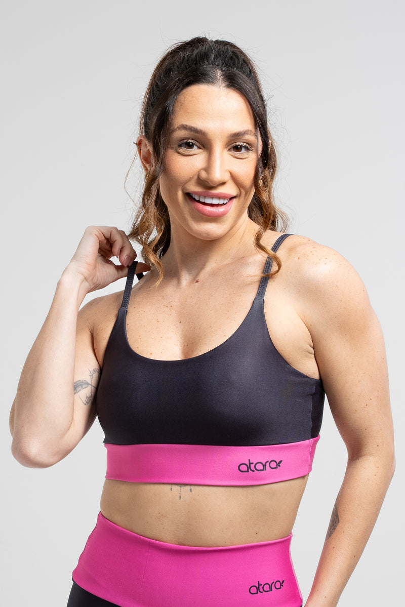Top Alcinha Color Block Pink - atarafitness
