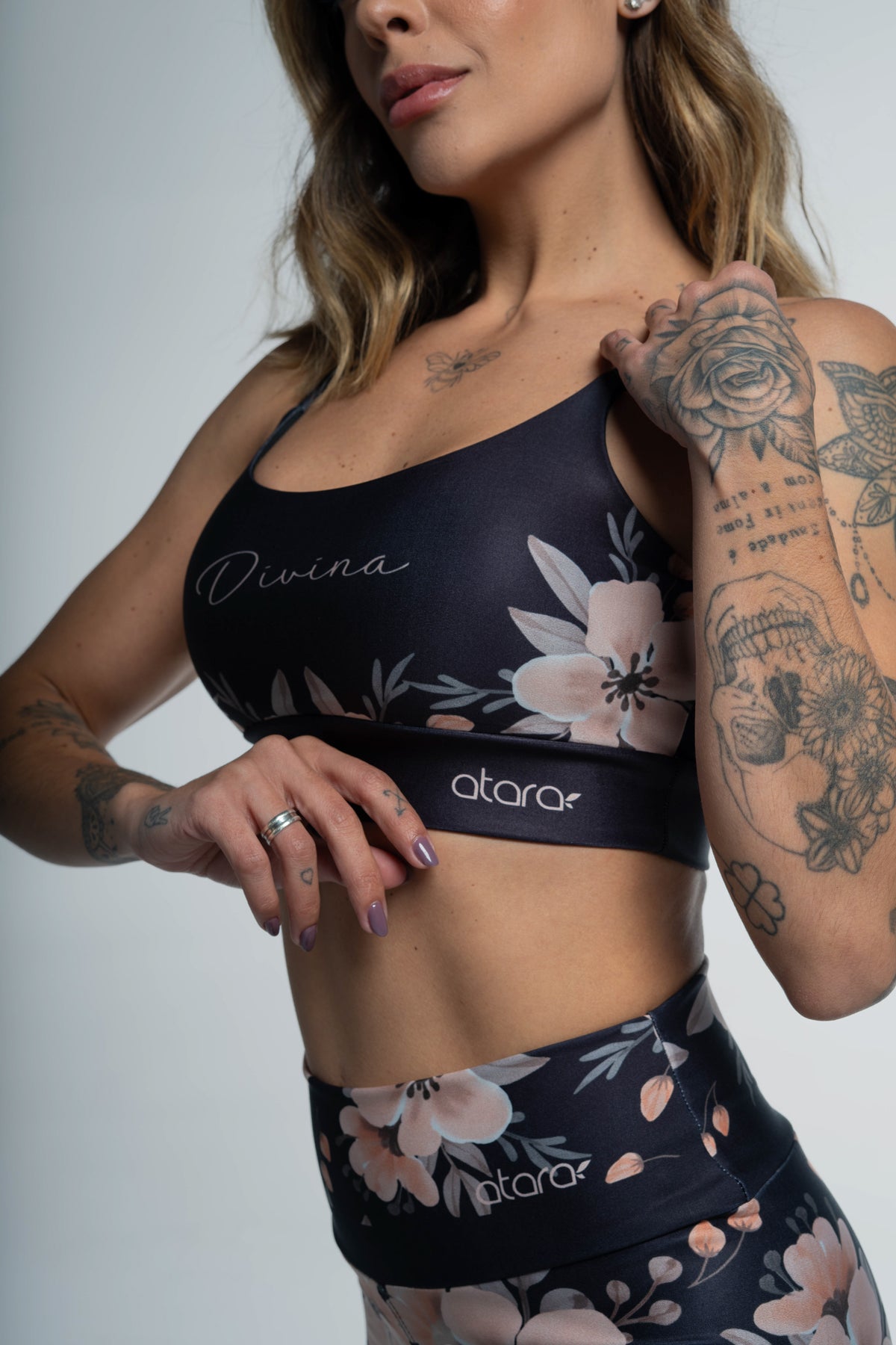 Top Alcinha Flower Black - atarafitness