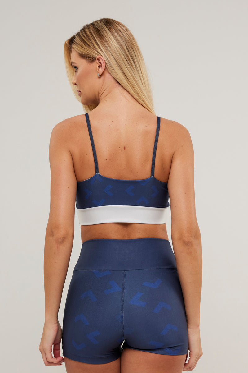 Top Alcinha Geometrico Azul - atarafitness