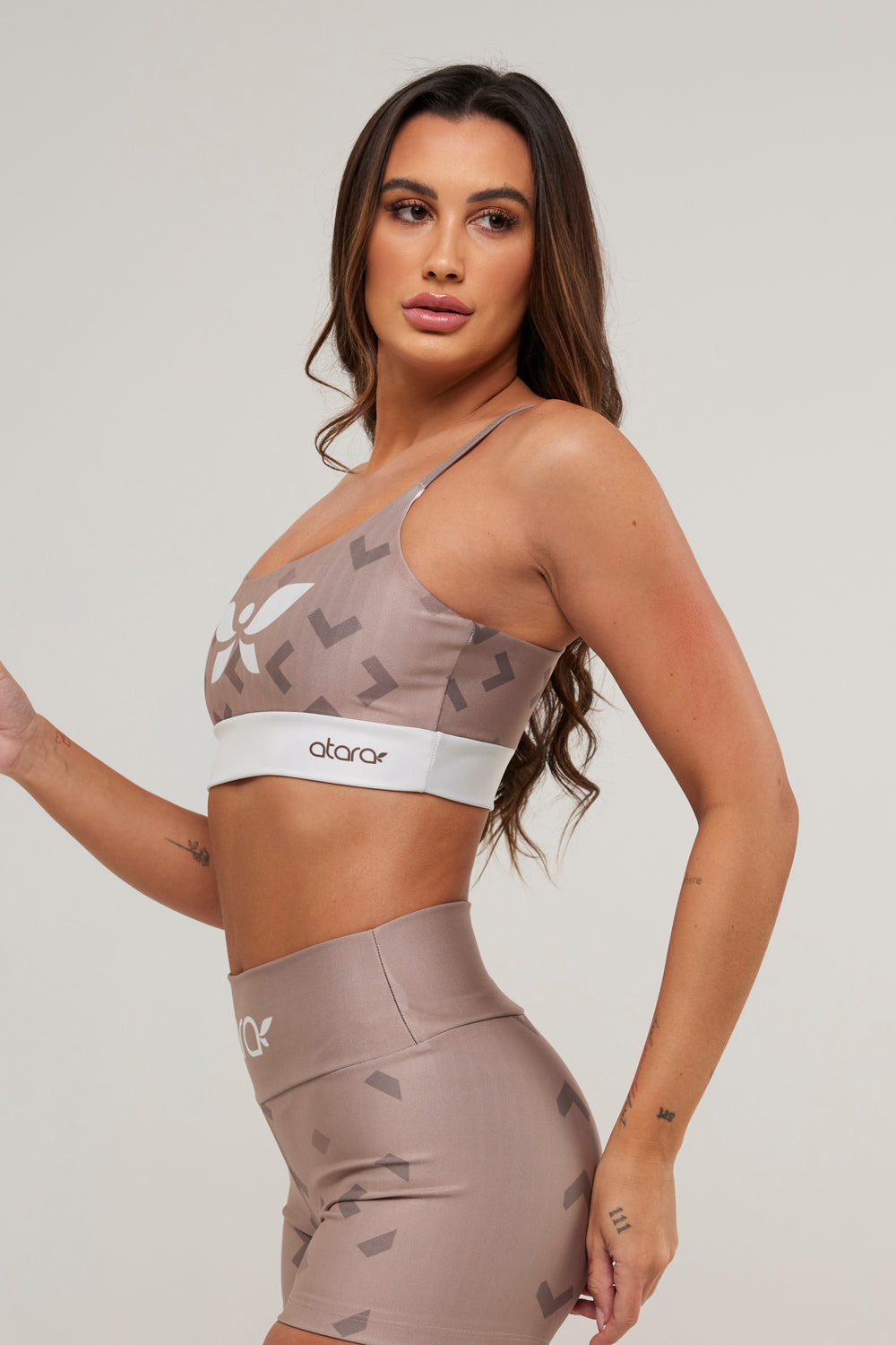 Top Alcinha Geometrico Caramelo - atarafitness