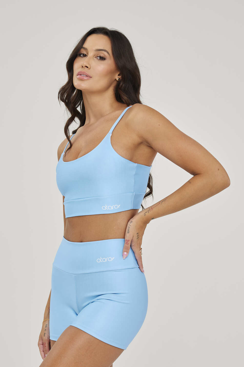 Top Alcinha Liso Azul Bebê - atarafitness