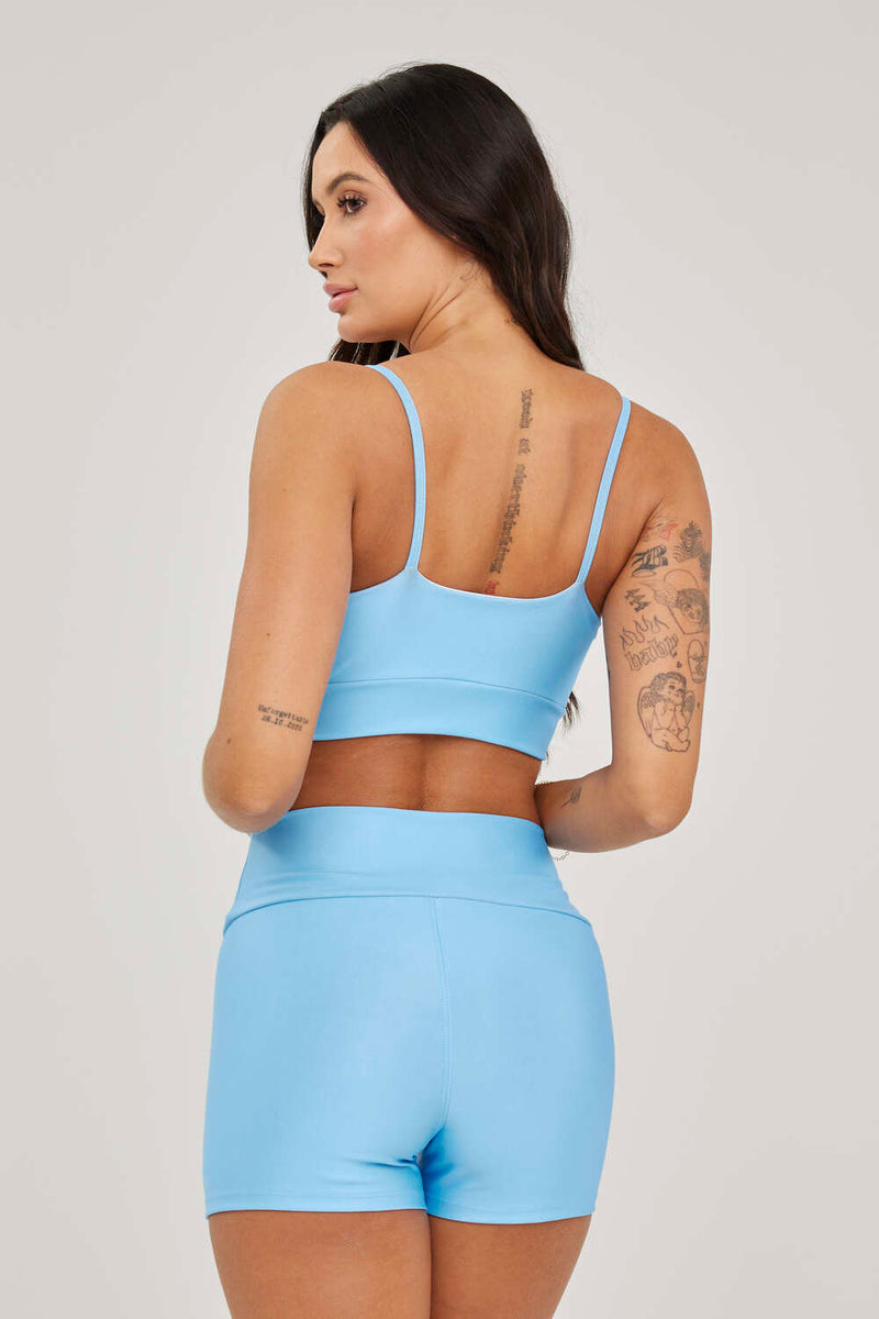 Top Alcinha Liso Azul Bebê - atarafitness