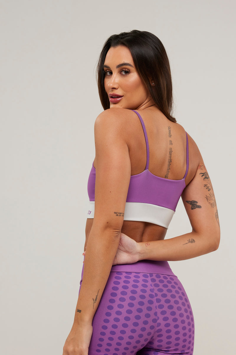 Top Alcinha Poá Violeta - atarafitness
