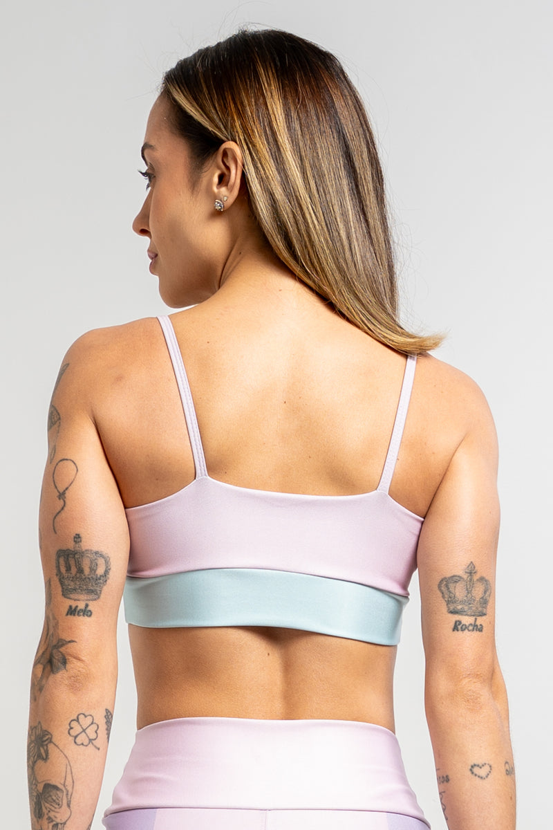 Top alcinha Três Cores Rosa - atarafitness