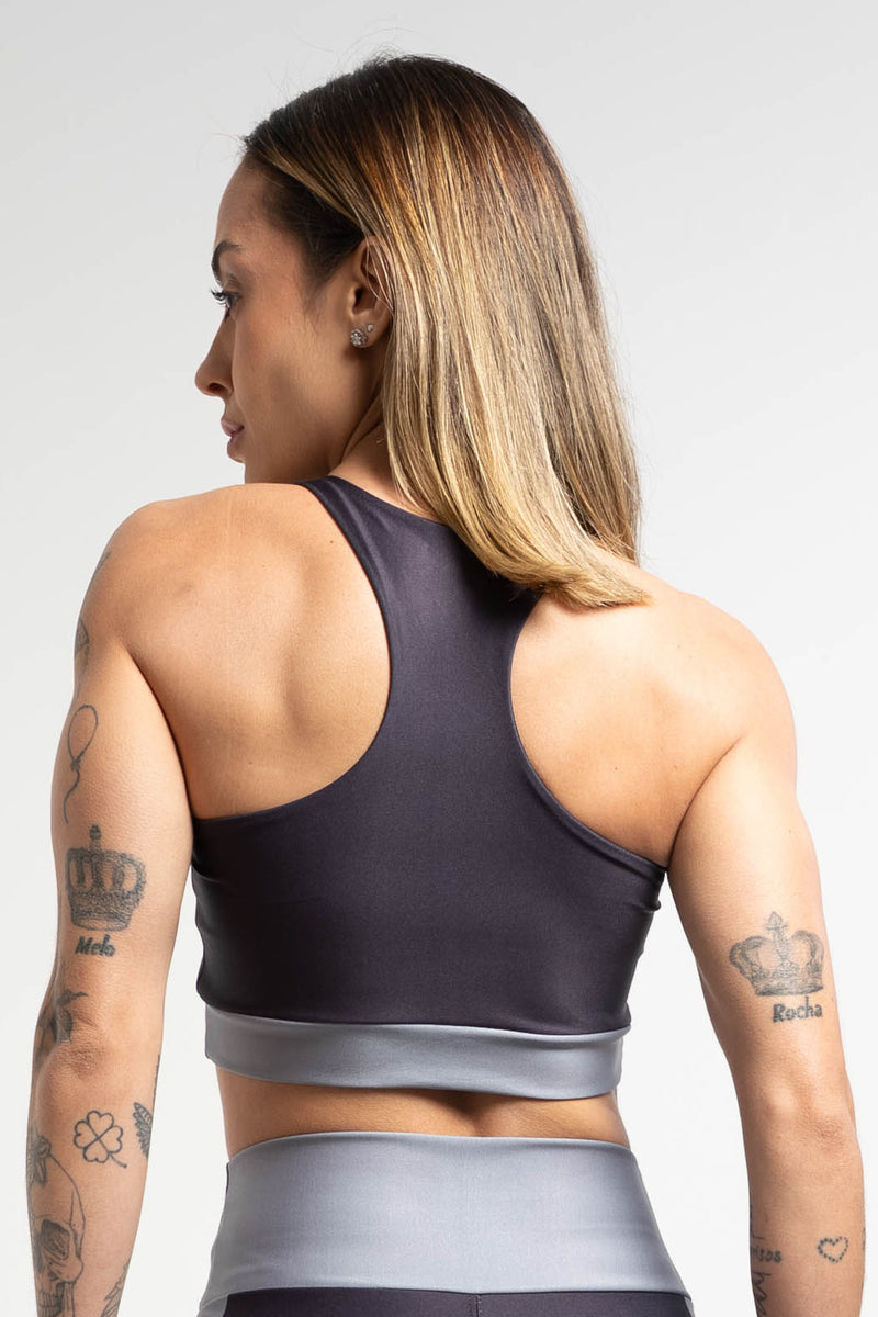 Top Color Block Gray - atarafitness