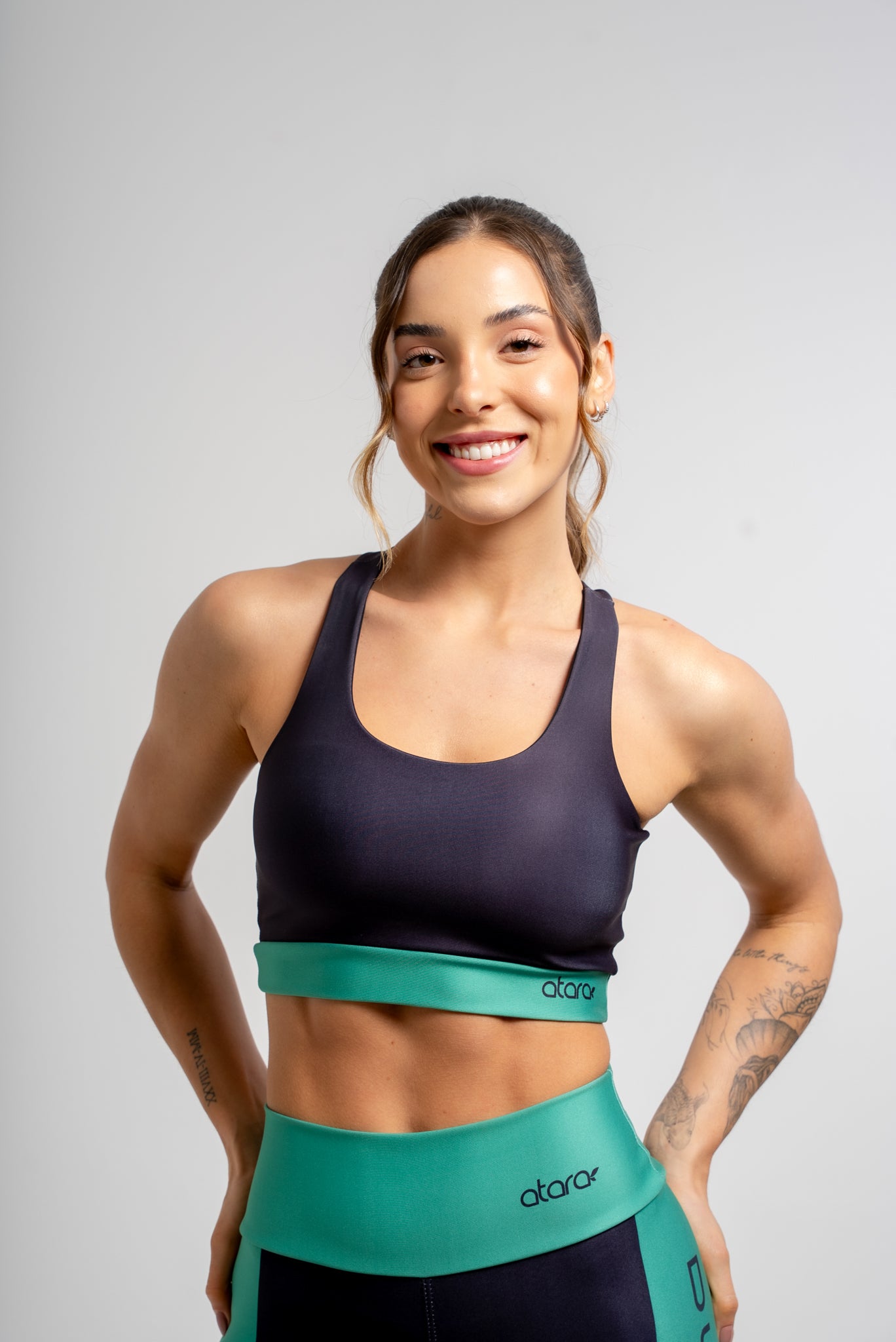 Top Color Block Green - atarafitness