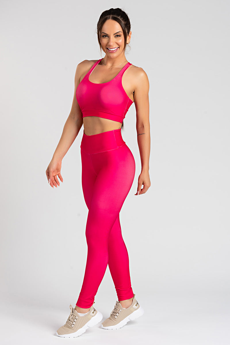 Top Estampa Lisa Rosa Neon - atarafitness