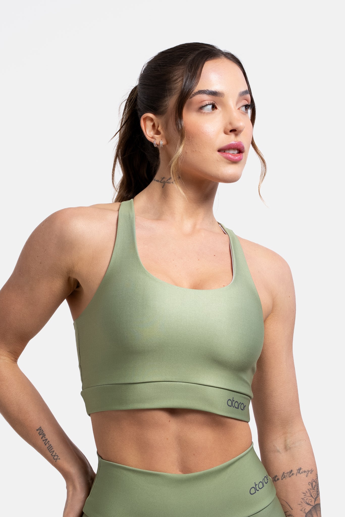 Top Estampa Lisa Verde Musgo - atarafitness