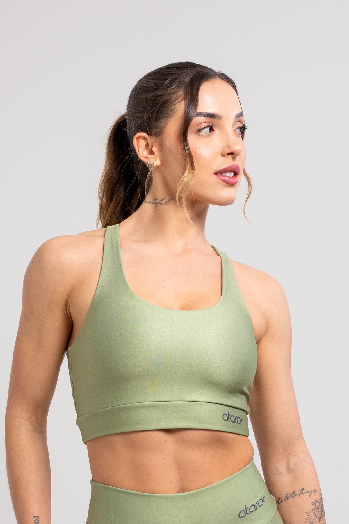 Top Estampa Lisa Verde Musgo - atarafitness