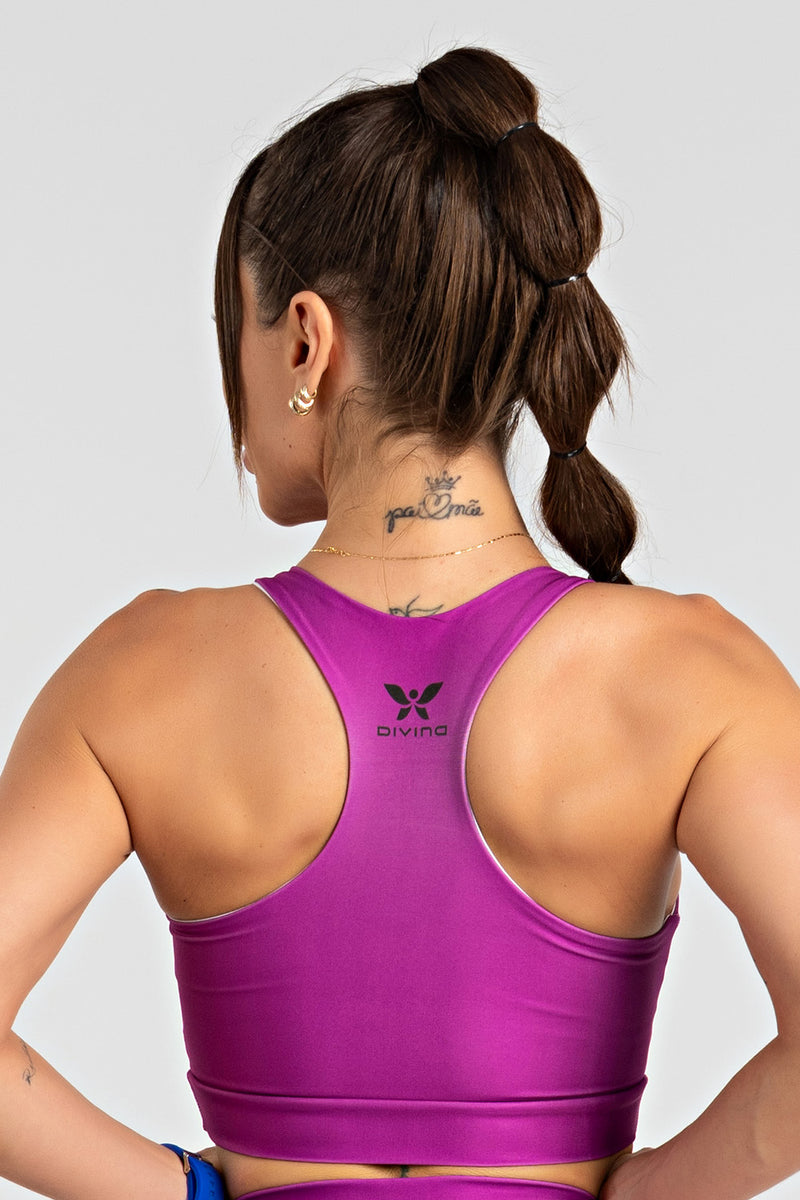 Top Estampa Lisa Violeta - atarafitness