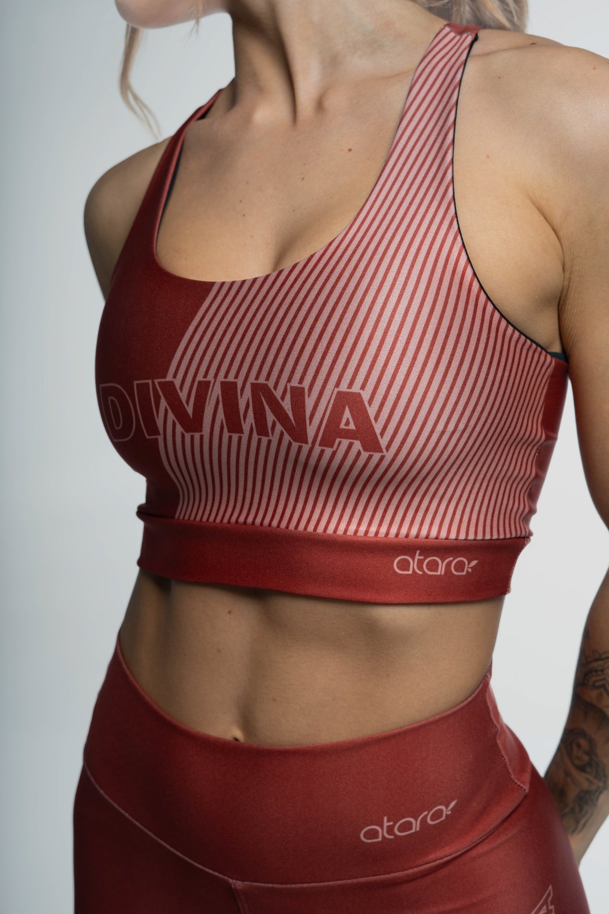 Top Estampa Listra Lateral Marrom - atarafitness