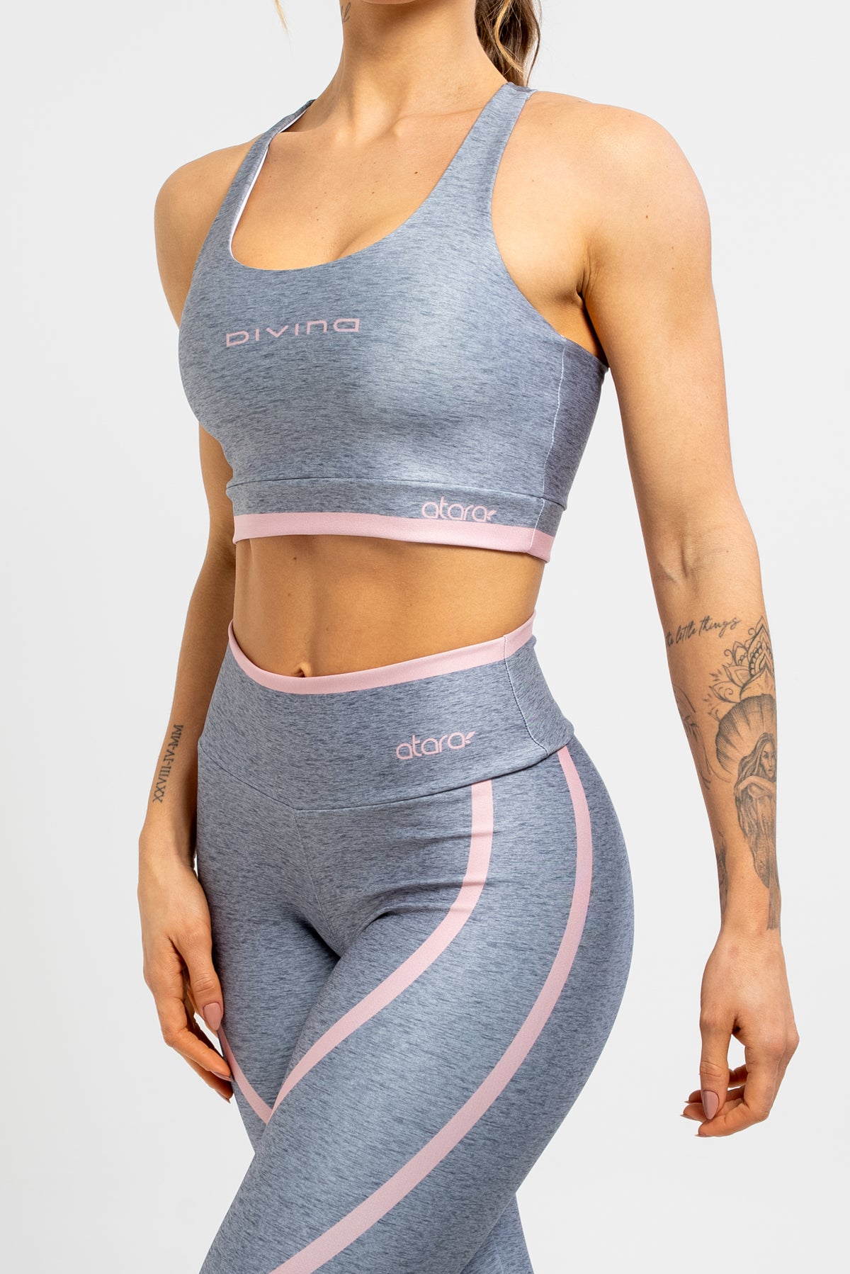 Top Estampa Localizada Melange Gray - atarafitness