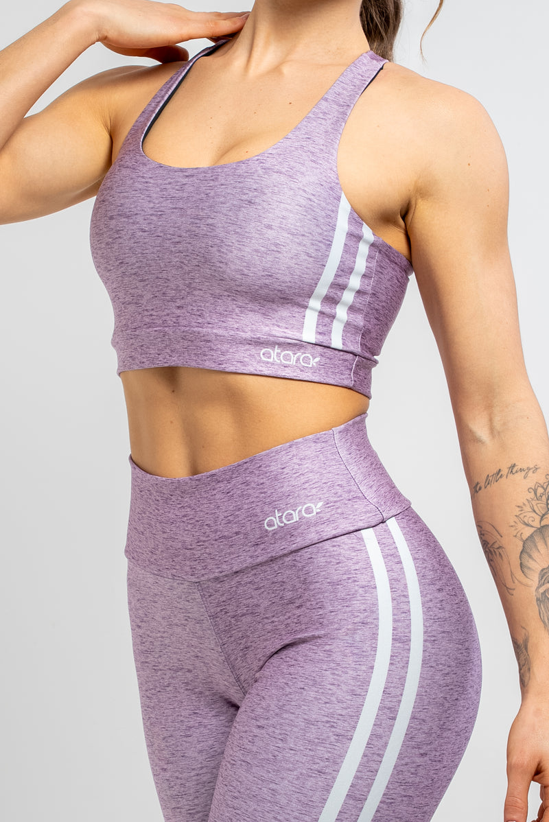 Top Estampa Localizada Texture Violet - atarafitness