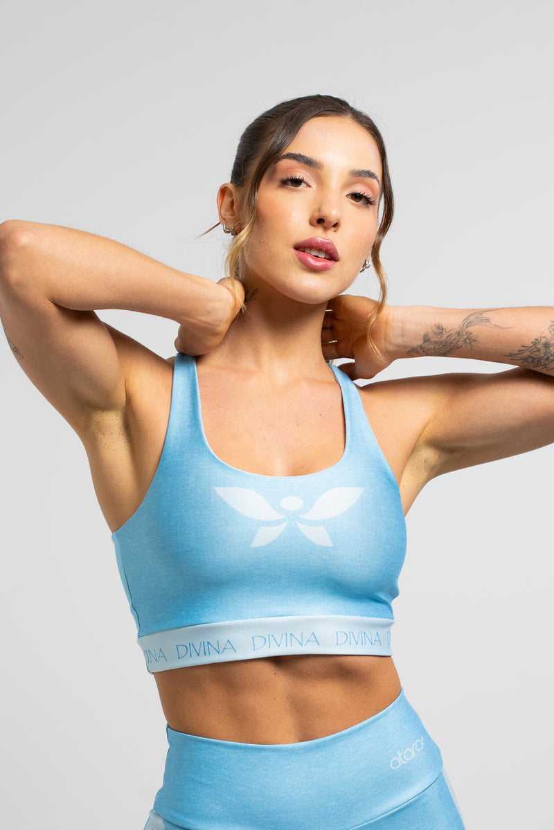 Top Estampa Mescla Azul - atarafitness