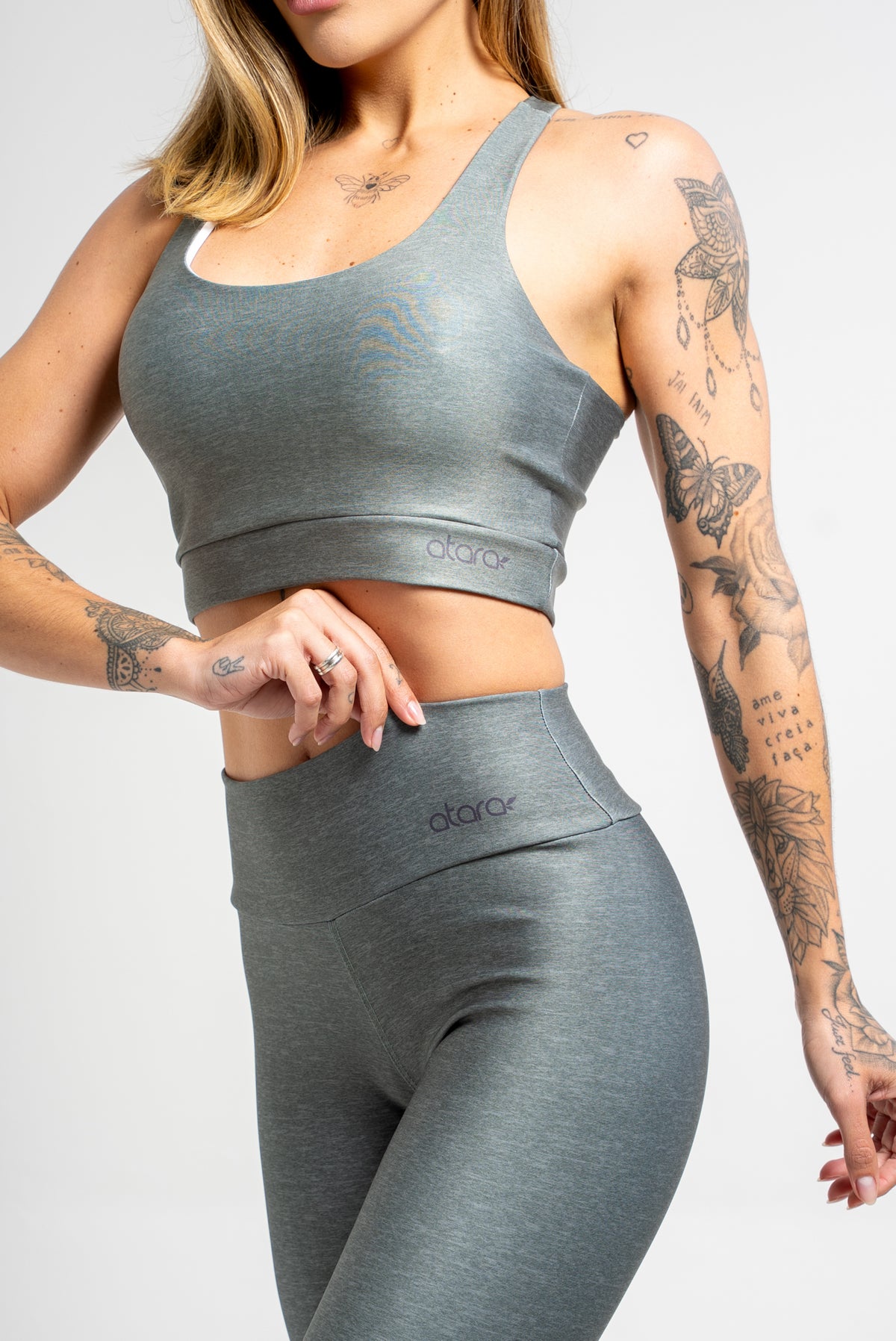 Top Mescla Verde Escuro - atarafitness