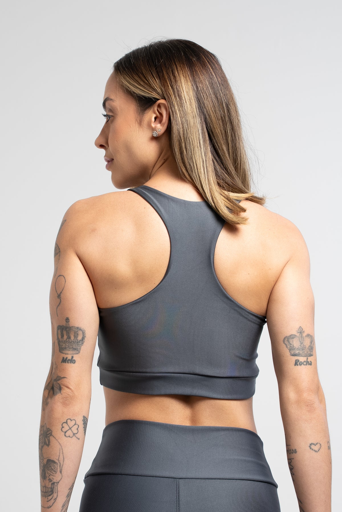 Top Nadador Básico Liso Chumbo - atarafitness