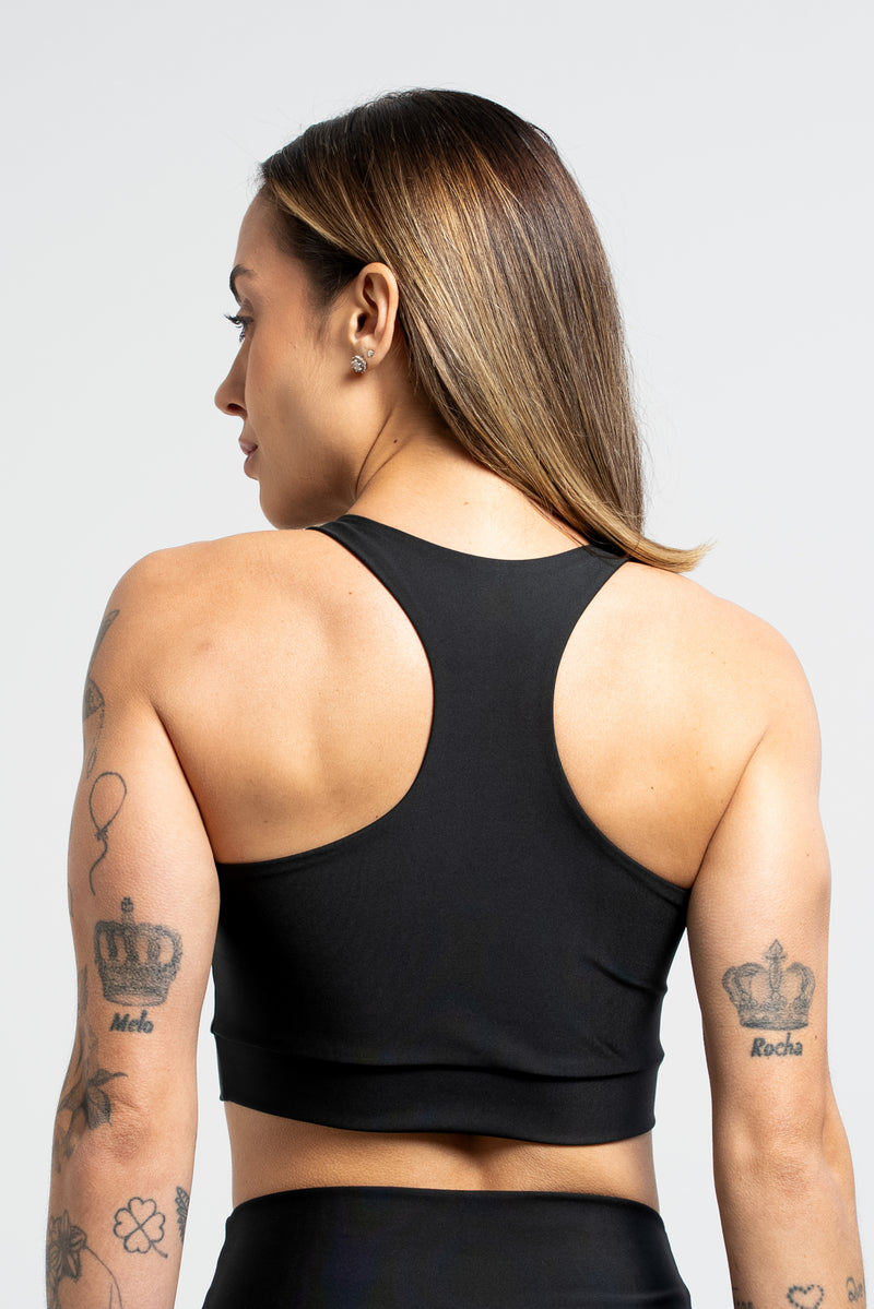 Top Nadador Básico Liso Preto - atarafitness